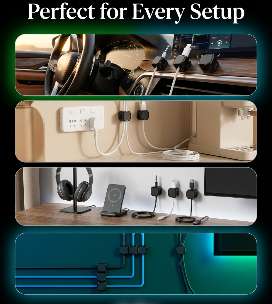 Magnetic Cable Organizer – Clean Setup, Zero Mess