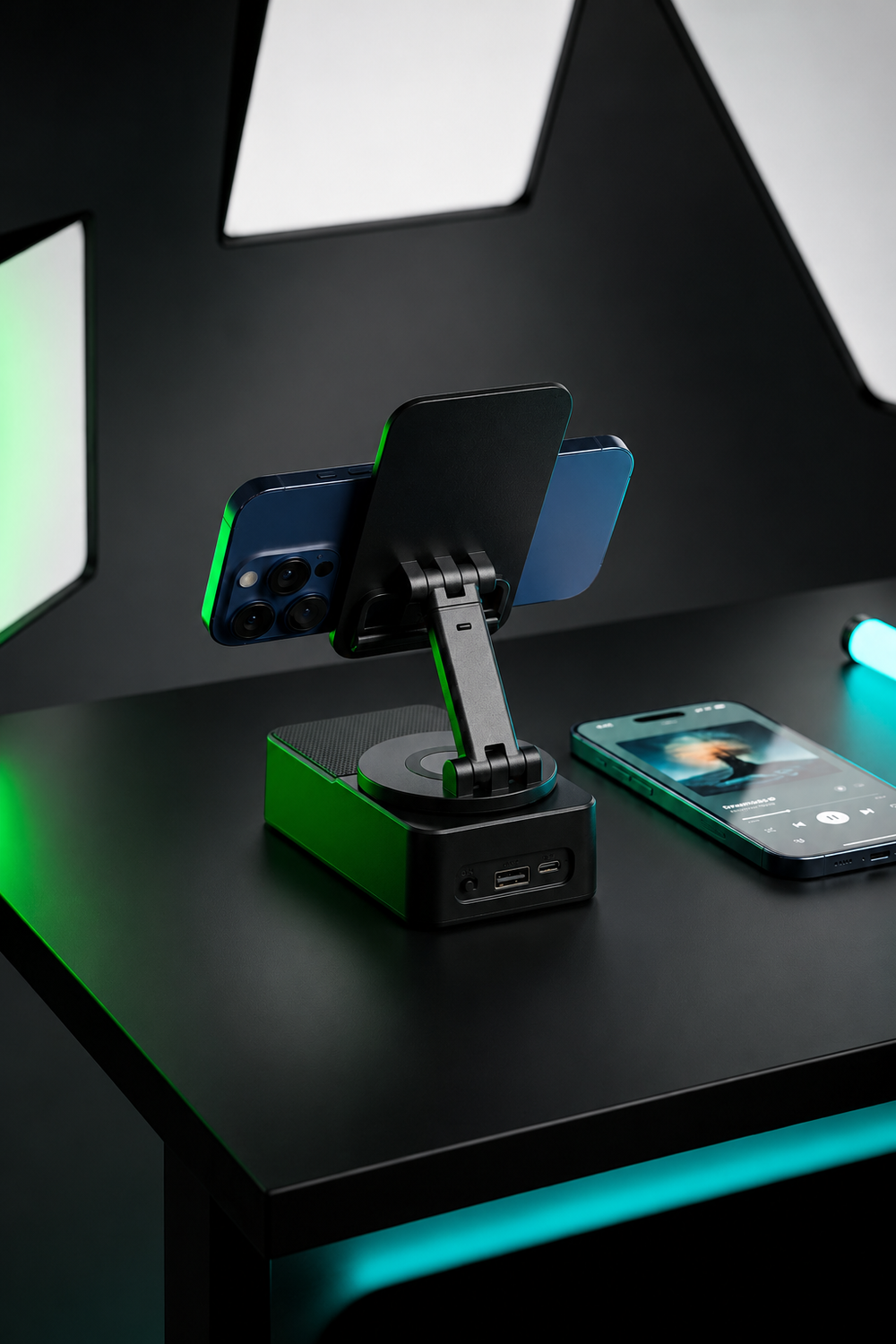 All-in-One Bluetooth Speaker & Phone Stand