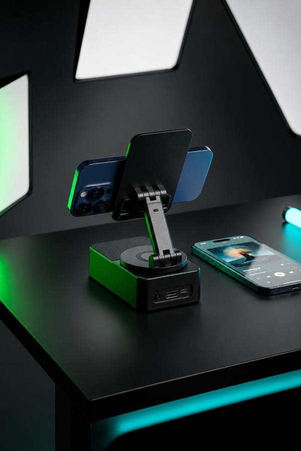 All-in-One Bluetooth Speaker & Phone Stand