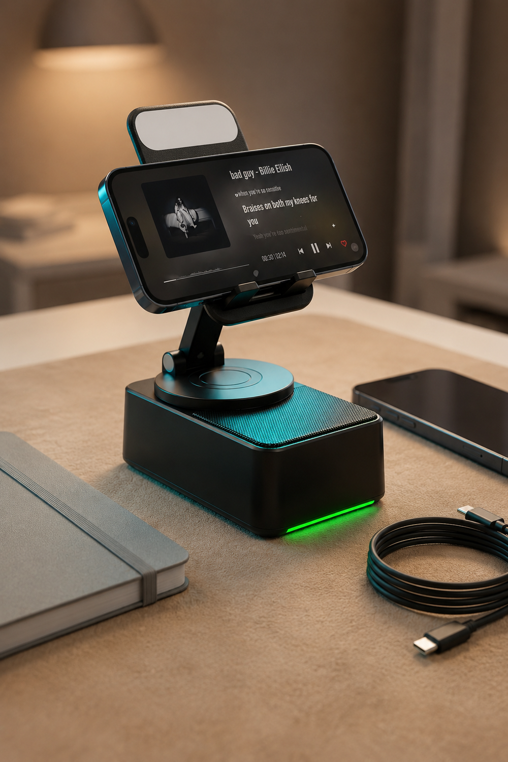 All-in-One Bluetooth Speaker & Phone Stand
