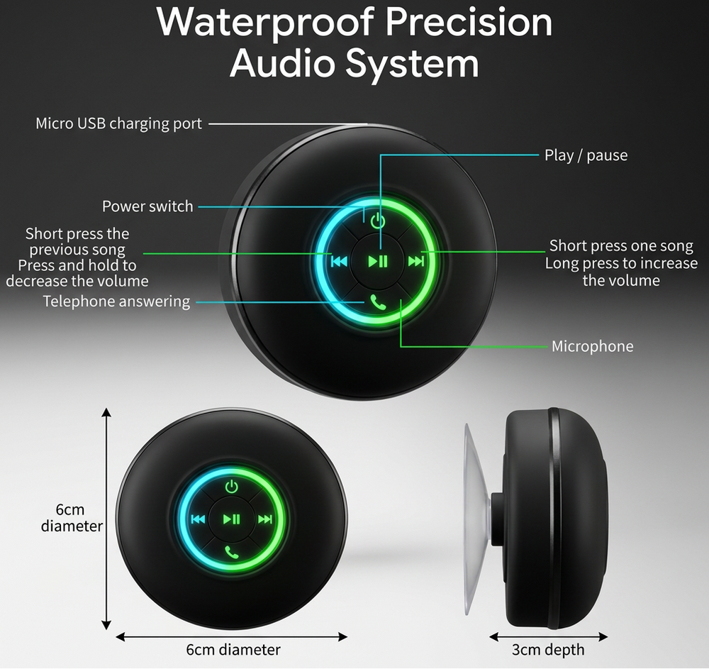 AquaBeat Pro — Waterproof Shower Speaker