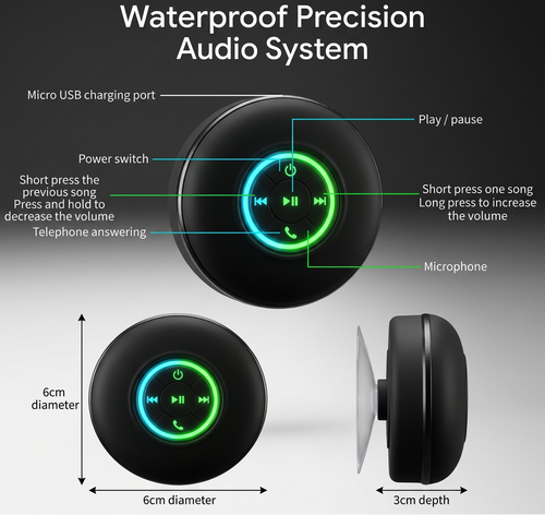 AquaBeat Pro — Waterproof Shower Speaker